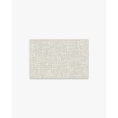 Crosshatch Beige Ivory Flatwoven Rug - 60 x 90 cm - Rug + Cushioned Pad System