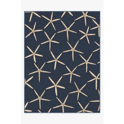 Starfish Navy Flatwoven Rug - 275 x 365 cm - Rug + Cushioned Pad System