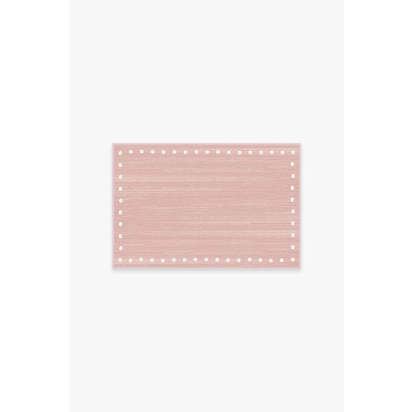 Dot Border Pink Flatwoven Rug - 60 x 90 cm - Rug + Cushioned Pad System