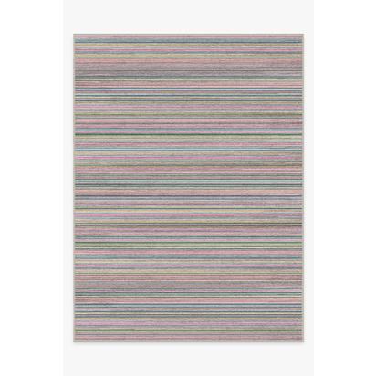 Multi Stripe Polychrome Flatwoven Rug - 275 x 365 cm - Rug + Cushioned Pad System
