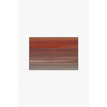 Linear Striped Multicolour Flatwoven Rug - 60 x 90 cm - Rug + Cushioned Pad System
