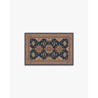 Cambria Sapphire Flatwoven Rug - 60 x 90 cm - Rug + Cushioned Pad System