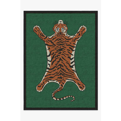 Tiger Emerald Flatwoven Rug by Jonathan Adler - 275 x 365 cm - Rug + Cushioned Pad System