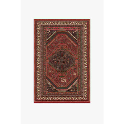 Zareen Scarlet Red Flatwoven Rug - 120 x 185 cm - Rug + Cushioned Pad System