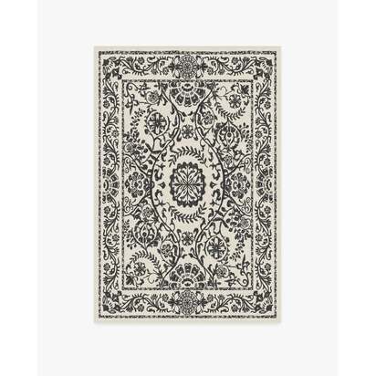 Delphina Black & White Flatwoven Rug - 120 x 185 cm - Rug + Cushioned Pad System