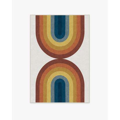 Absida Rainbow Flatwoven Rug - 120 x 185 cm - Rug + Cushioned Pad System