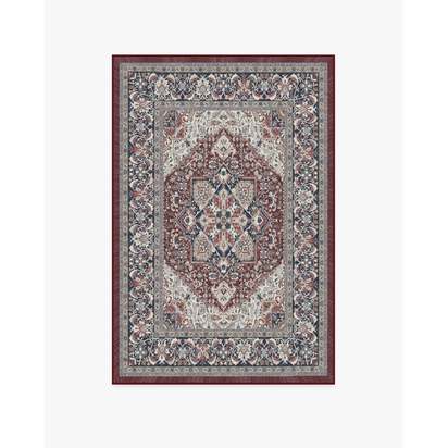 Hendesi Heriz Bordeaux Flatwoven Rug - 120 x 185 cm - Rug + Cushioned Pad System