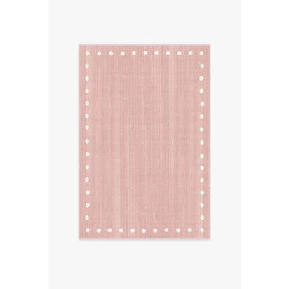 Dot Border Pink Flatwoven Rug - 120 x 185 cm - Rug + Cushioned Pad System