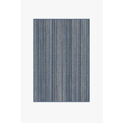 Multi Stripe Blue Flatwoven Rug - 120 x 185 cm - Rug + Cushioned Pad System