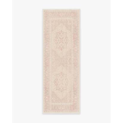 Kamran Soft Pink Flatwoven Rug - 75 x 215 cm - Rug + Cushioned Pad System