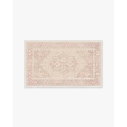 Kamran Soft Pink Flatwoven Rug - 90 x 150 cm - Rug + Cushioned Pad System