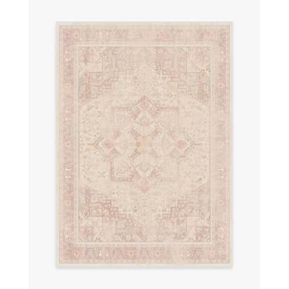 Kamran Soft Pink Flatwoven Rug - 150 x 215 cm - Rug + Cushioned Pad System