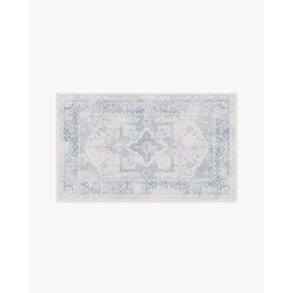 Kira Soft Blue Flatwoven Rug - 90 x 150 cm - Rug + Cushioned Pad System