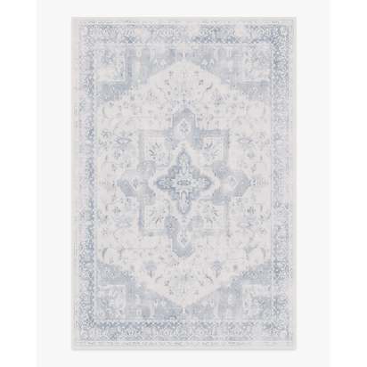 Kira Soft Blue Flatwoven Rug - 185 x 275 cm - Rug + Cushioned Pad System