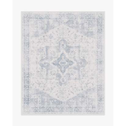 Kira Soft Blue Flatwoven Rug - 245 x 305 cm - Rug + Cushioned Pad System