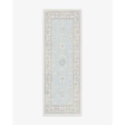 Verena Soft Blue Flatwoven Rug - 75 x 215 cm - Rug + Cushioned Pad System