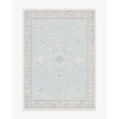 Verena Soft Blue Flatwoven Rug - 150 x 215 cm - Rug + Cushioned Pad System