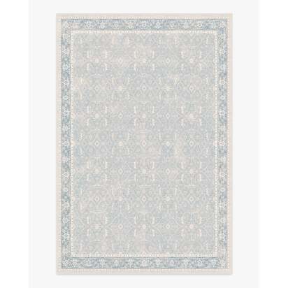 Celestine Soft Blue Flatwoven Rug - 185 x 275 cm - Rug + Cushioned Pad System