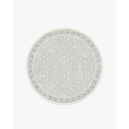 Celestine Soft Blue Flatwoven Rug - 185 Round cm - Rug + Cushioned Pad System