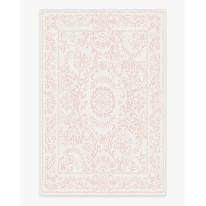 Delphina Powder Pink Flatwoven Rug - 185 x 275 cm - Rug + Cushioned Pad System