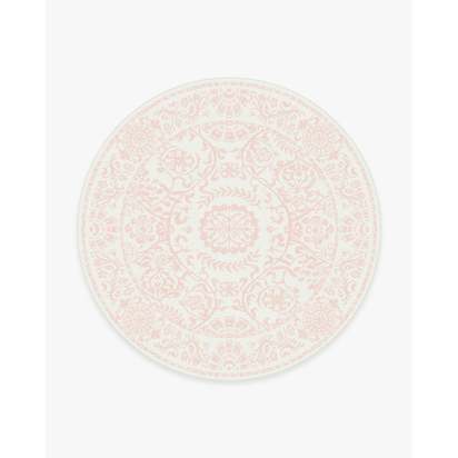 Delphina Powder Pink Flatwoven Rug - 245 Round cm - Rug + Cushioned Pad System
