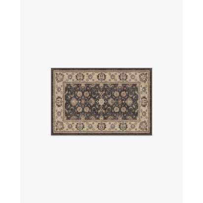 Odette Dark Wood Flatwoven Rug - 60 x 90 cm - Rug + Cushioned Pad System