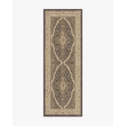 Adeline Dark Wood Flatwoven Rug - 75 x 215 cm - Rug + Cushioned Pad System