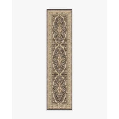 Adeline Dark Wood Flatwoven Rug - 75 x 305 cm - Rug + Cushioned Pad System