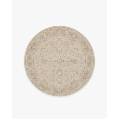 Odette Ivory Pearl Flatwoven Rug - 185 Round cm - Rug + Cushioned Pad System