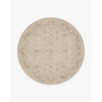 Odette Ivory Pearl Flatwoven Rug - 245 Round cm - Rug + Cushioned Pad System