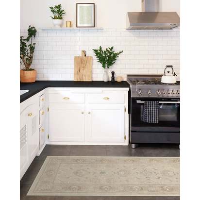 Odette Ivory Pearl Flatwoven Rug - 245 Round cm - Rug + Cushioned Pad System