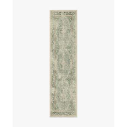 Adeline Natural Sage Flatwoven Rug - 75 x 305 cm - Rug + Cushioned Pad System