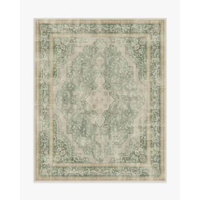 Adeline Natural Sage Flatwoven Rug - 245 x 305 cm - Rug + Cushioned Pad System