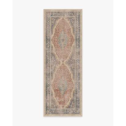 Adeline Antique Red Flatwoven Rug - 75 x 215 cm - Rug + Cushioned Pad System