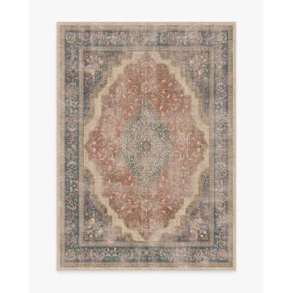 Adeline Antique Red Flatwoven Rug - 150 x 215 cm - Rug + Cushioned Pad System
