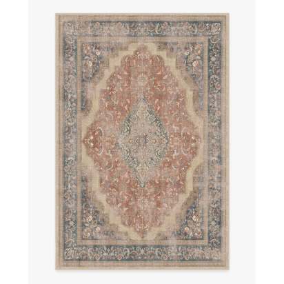 Adeline Antique Red Flatwoven Rug - 185 x 275 cm - Rug + Cushioned Pad System