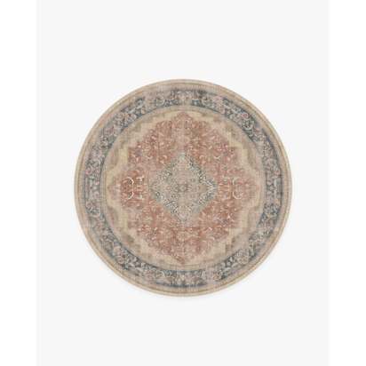Adeline Antique Red Flatwoven Rug - 185 Round cm - Rug + Cushioned Pad System