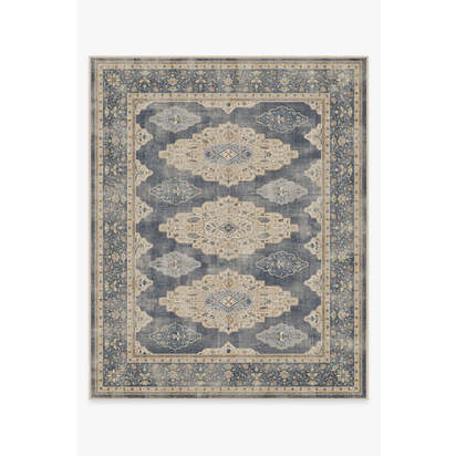 Maxine Dusk Blue Flatwoven Rug - 245 x 305 cm - Rug + Cushioned Pad System