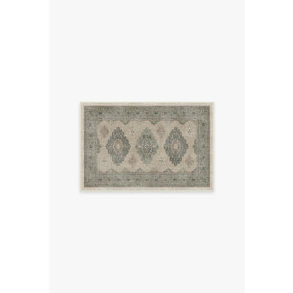 Maxine Natural Sage Flatwoven Rug - 60 x 90 cm - Rug + Cushioned Pad System