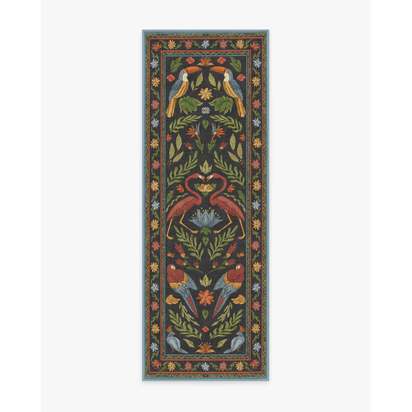 Birds Of A Feather Flatwoven Rug by Iris Apfel - 75 x 215 cm - Rug + Cushioned Pad System
