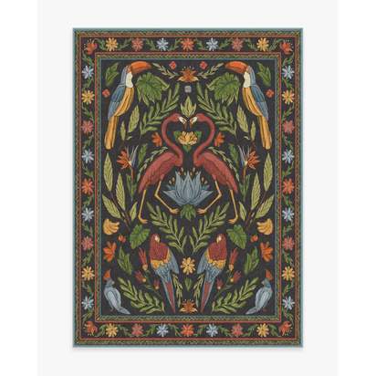 Birds Of A Feather Flatwoven Rug by Iris Apfel - 150 x 215 cm - Rug + Cushioned Pad System