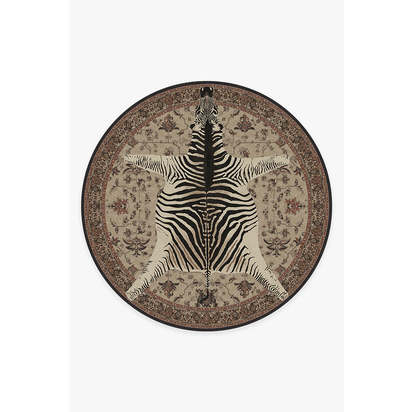 On Safari Hazel Flatwoven Rug by Iris Apfel - 245 Round cm - Rug + Cushioned Pad System