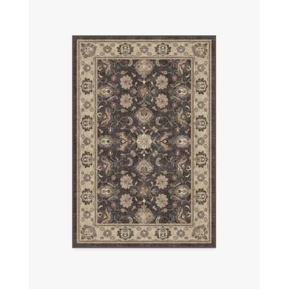 Odette Dark Wood Flatwoven Rug - 120 x 185 cm - Rug + Cushioned Pad System