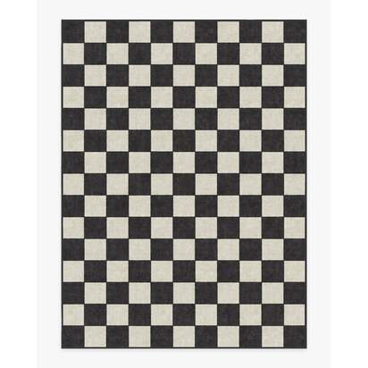 Jaque Checkered Black Flatwoven Rug - 275 x 365 cm - Rug + Cushioned Pad System
