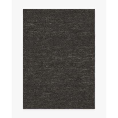 Melange Solid Charcoal Flatwoven Rug - 150 x 215 cm - Rug + Cushioned Pad System