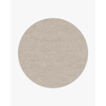 Melange Solid Light Grey Flatwoven Rug - 245 Round cm - Rug + Cushioned Pad System