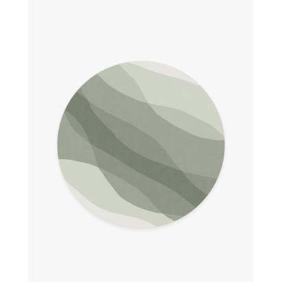 Kallan Sage Green Flatwoven Rug - 185 Round cm - Rug + Cushioned Pad System