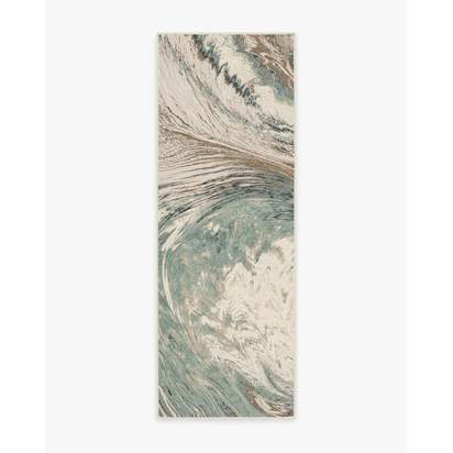 Malaspina Natural Sage Flatwoven Rug - 75 x 215 cm - Rug + Cushioned Pad System