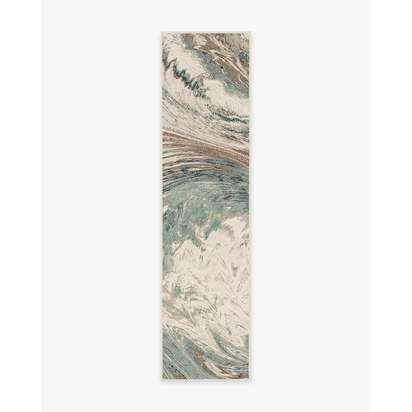 Malaspina Natural Sage Flatwoven Rug - 75 x 305 cm - Rug + Cushioned Pad System