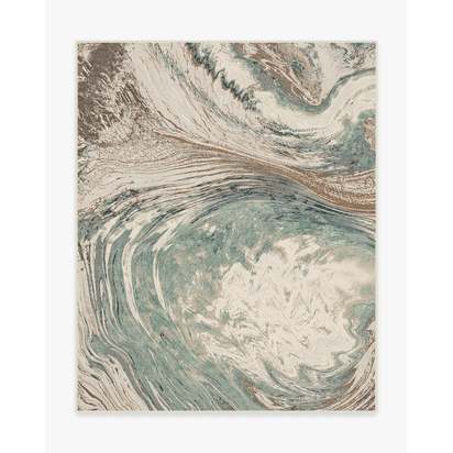 Malaspina Natural Sage Flatwoven Rug - 245 x 305 cm - Rug + Cushioned Pad System
